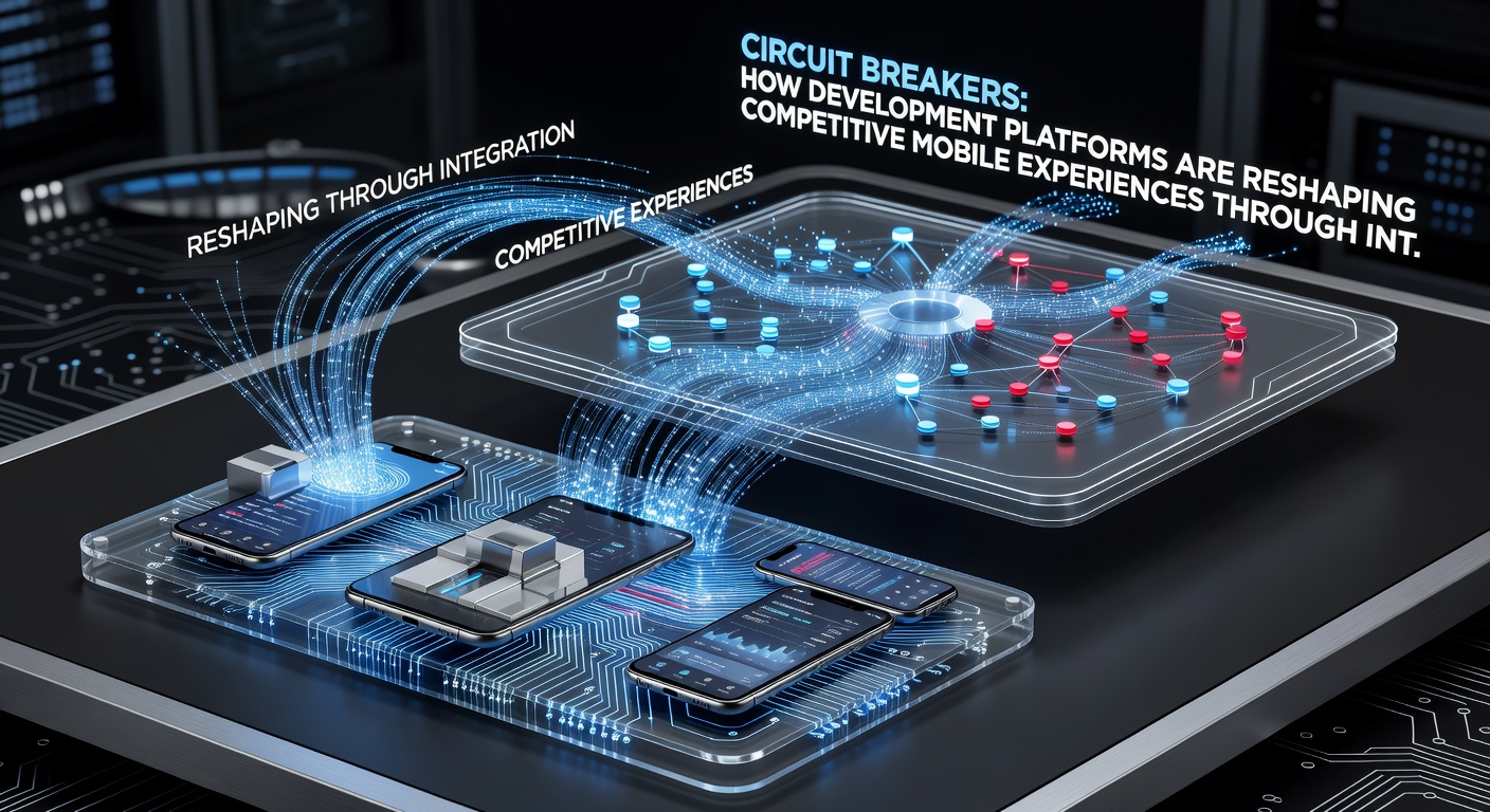 Competitive mobile gaming setup with haptic feedback devices and sensor calibration tools on a tournament stage