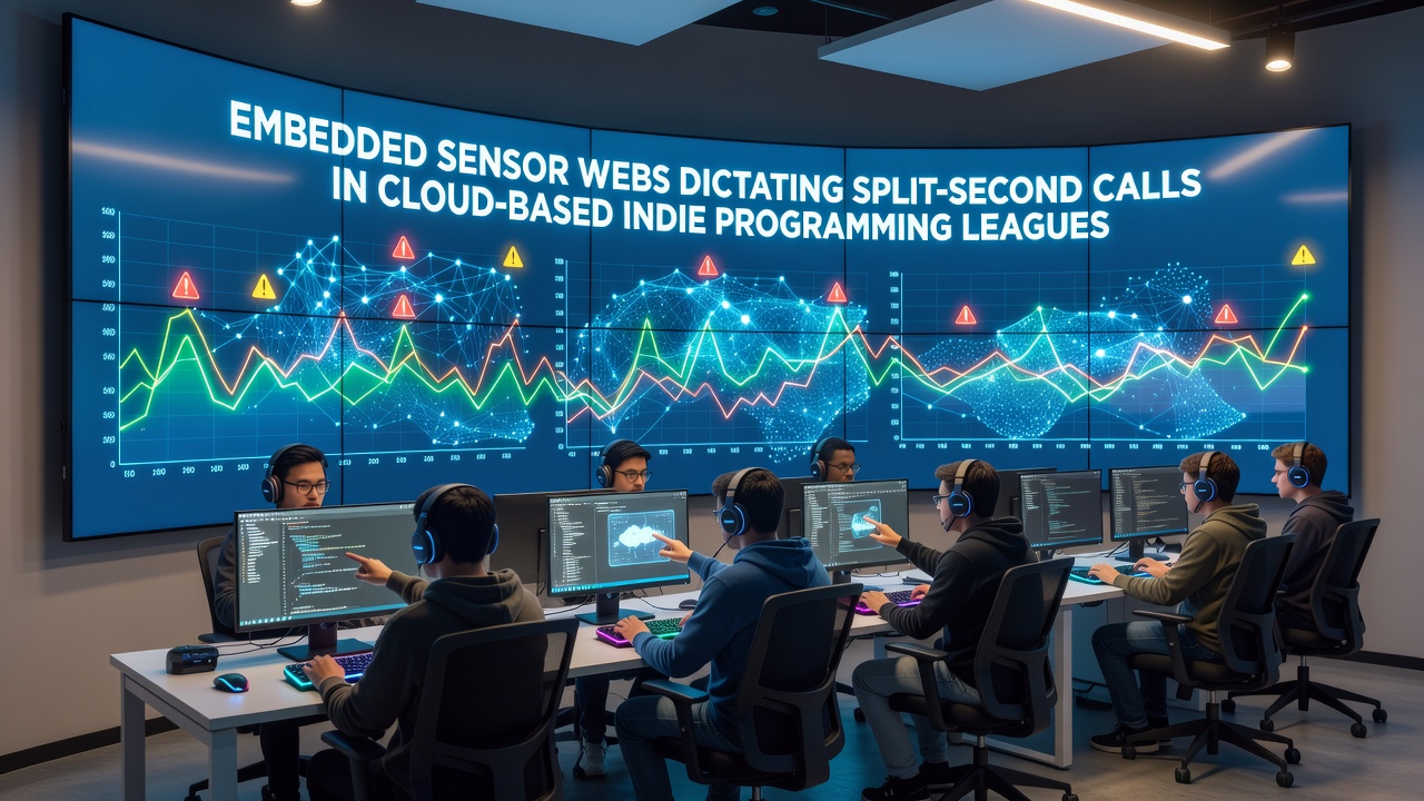Cloud dashboard displaying live sensor metrics and automated call recommendations for programming league teams