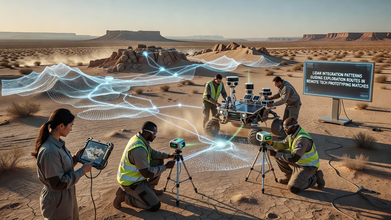 Teams analyzing real-time LiDAR point clouds on portable workstations during a remote prototyping competition