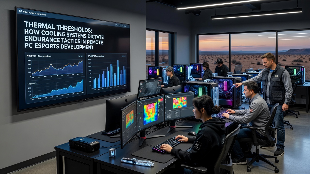 Team coordination during extended remote PC esports development matches with focus on cooling system monitoring